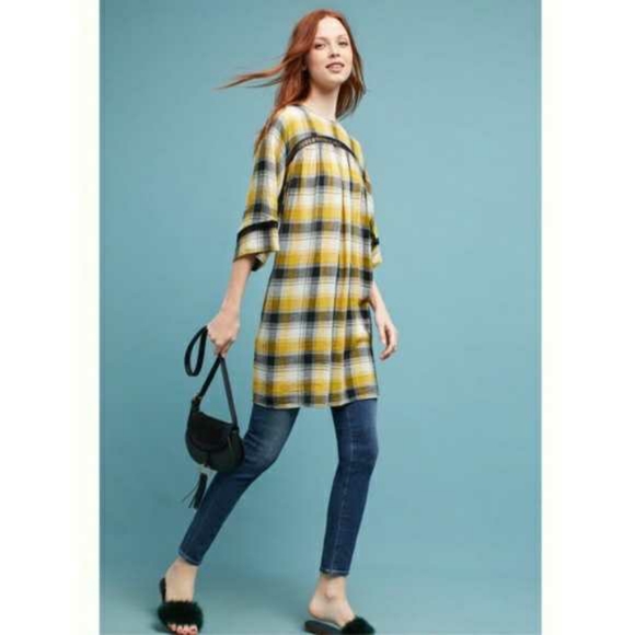 Anthropologie Dresses & Skirts - Anthropologie Maeve Plaid Kimono Dress